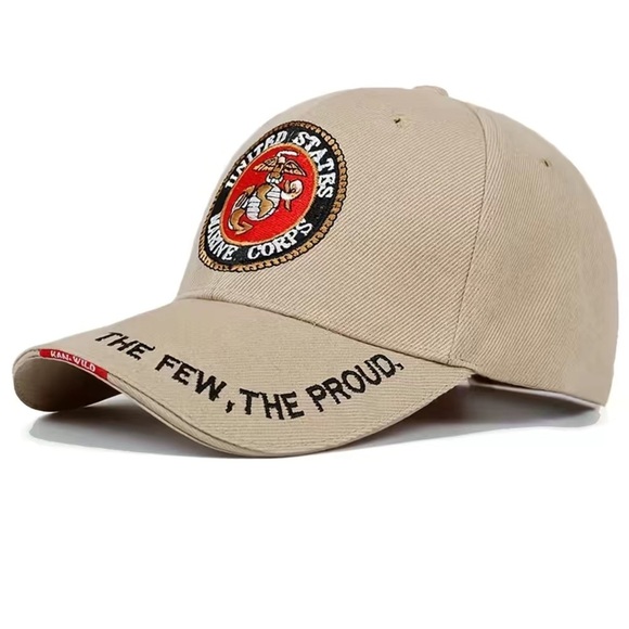 Bee Happy Market Boutique Other - Marine Corps Baseball Cap Patriot Trucker Hat USMC Patch Unisex Men OS Khaki Tan